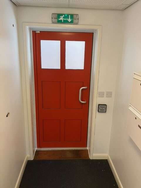 Aluminium Door with High Security Electric Locking, Fitted in a Communal Housing Property